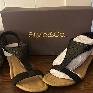 Style & Co. Black and Brown Women's Sandals